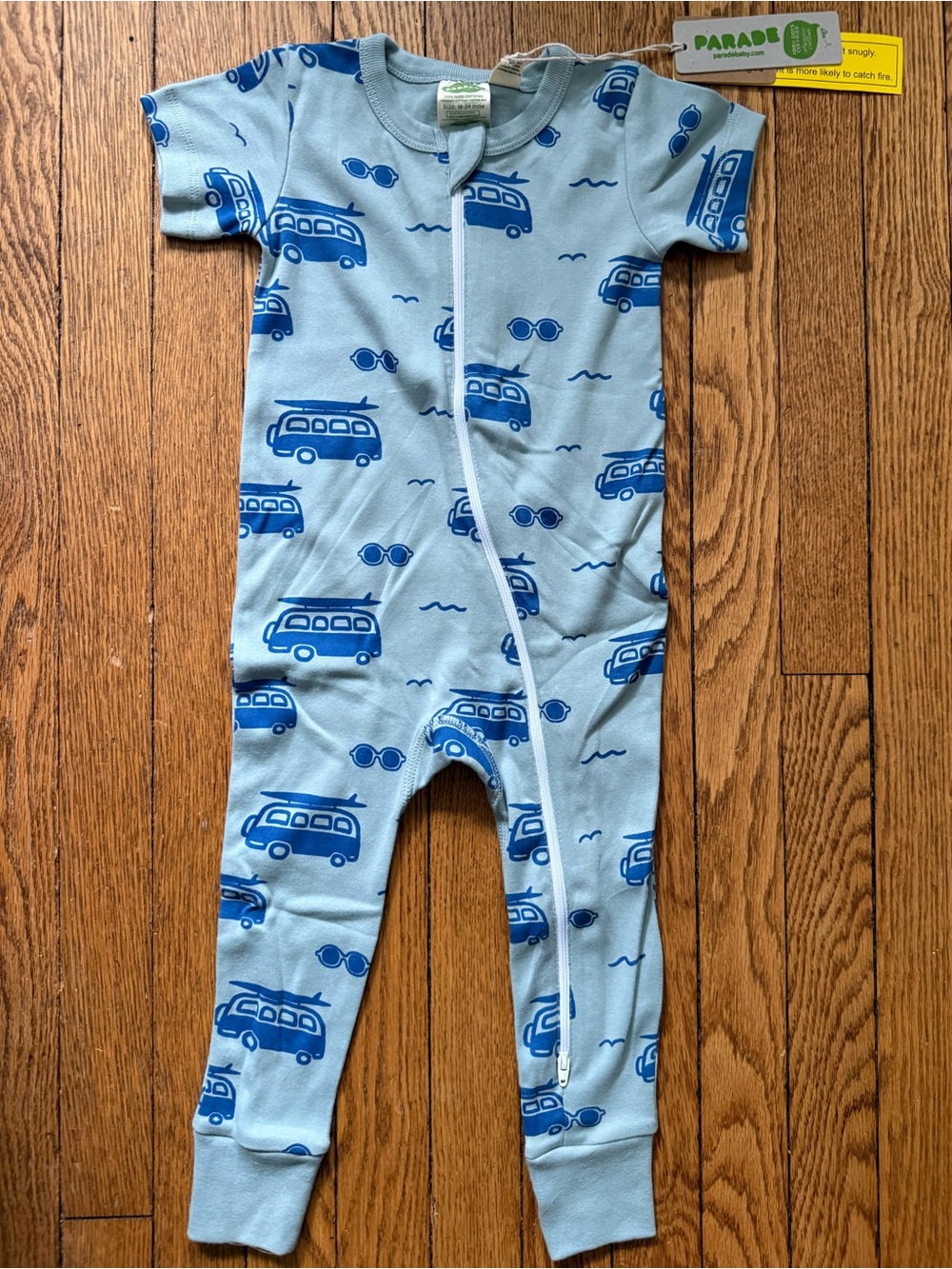 Parade Light Blue Camper Van Zip Footie - Size 18-24 Months - NWT